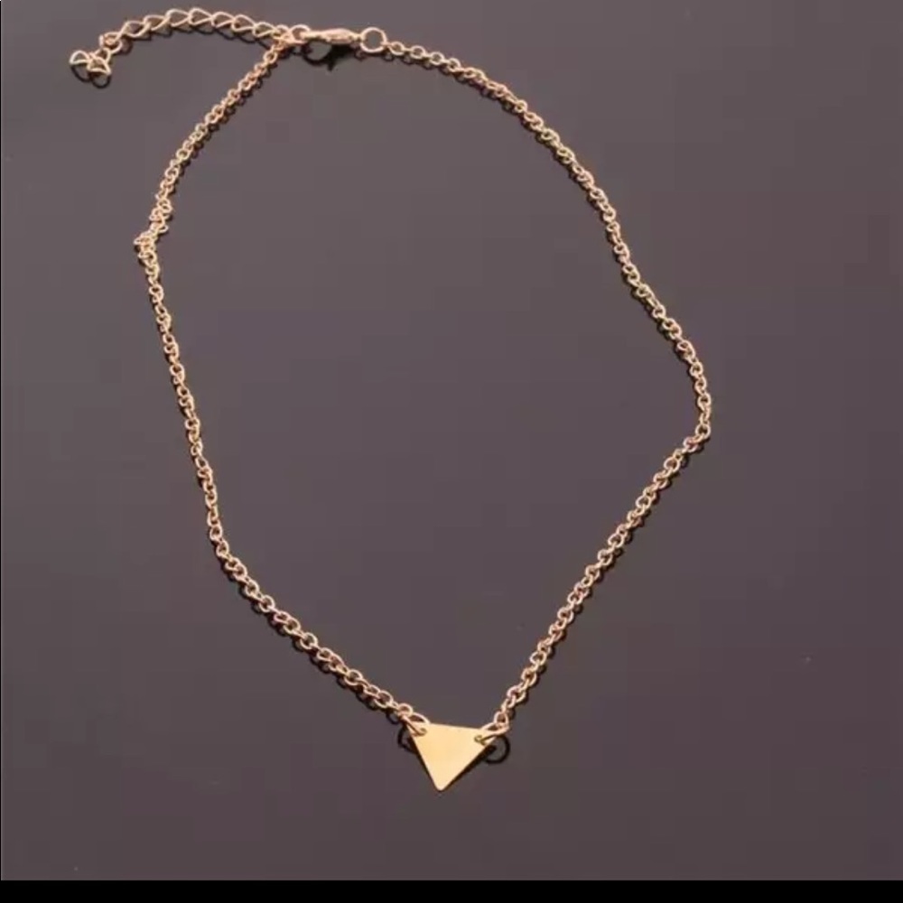 Dainty Triangle Gold Toned Necklace